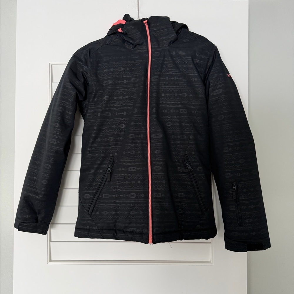 Roxy Black Jacket with Coral Lining